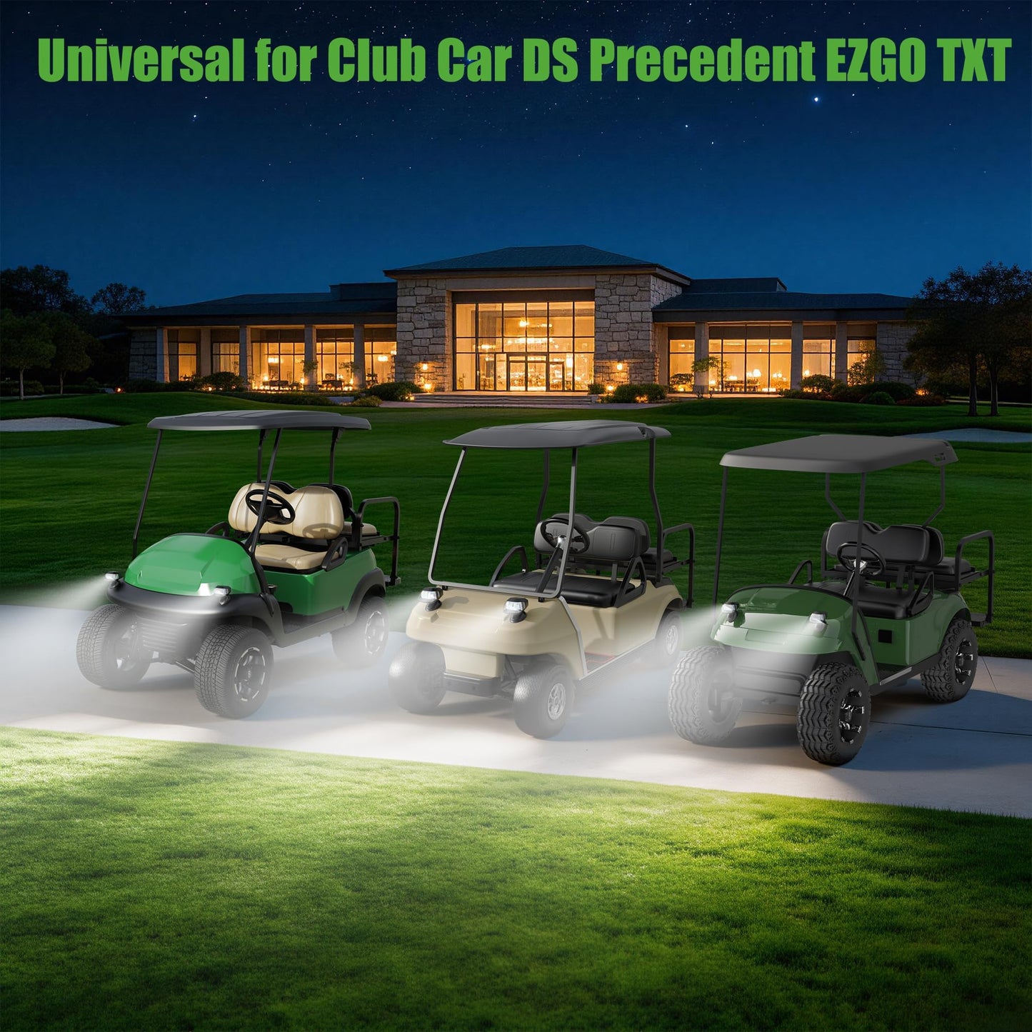 10L0L Golf Cart Light Kit - Headlight & Taillight Set with Switch for Club Car DS Precedent EZGO TXT 1981-up, Easy Installation