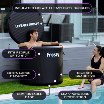 Frosty Ice Pod Pro Cold Plunge - Inflatable Ice Tub for Cold Water Therapy - Pro Grade Cold Plunge Ice Pod with Water Chiller Compatibility - The Ice Pod Cold Plunge Tub for Ice Bath and Ice Plunge