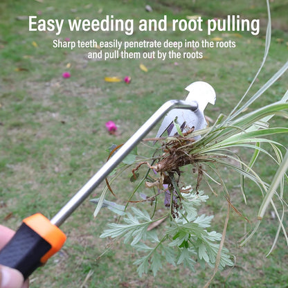 SIXCAR Weed Remover Tool - Portable Garden Weeder for Effortless Uprooting & Planting | Rubber Handle