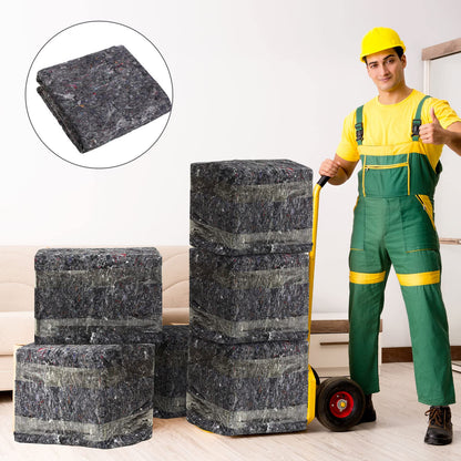 32 Pieces Textile Moving Blankets Bulk 54 x 72 Inch Furniture Blanket High Tensile Strength Pads Shipping Packing Blanket for Moving Furniture Floors Moves and Storage Equipment(Grey)