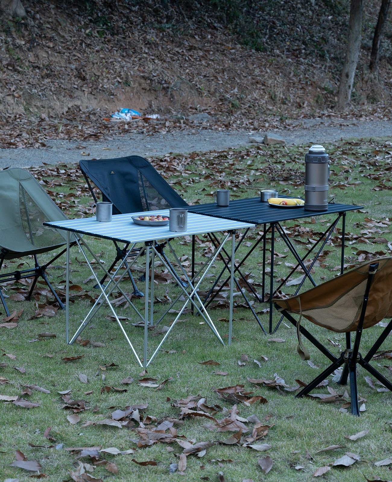 iClimb 1 Light Folding Table and 2 Ultralight Anti-Sinking Folding Chair Bundle for Two Adults Outdoor Camping Beach Concert