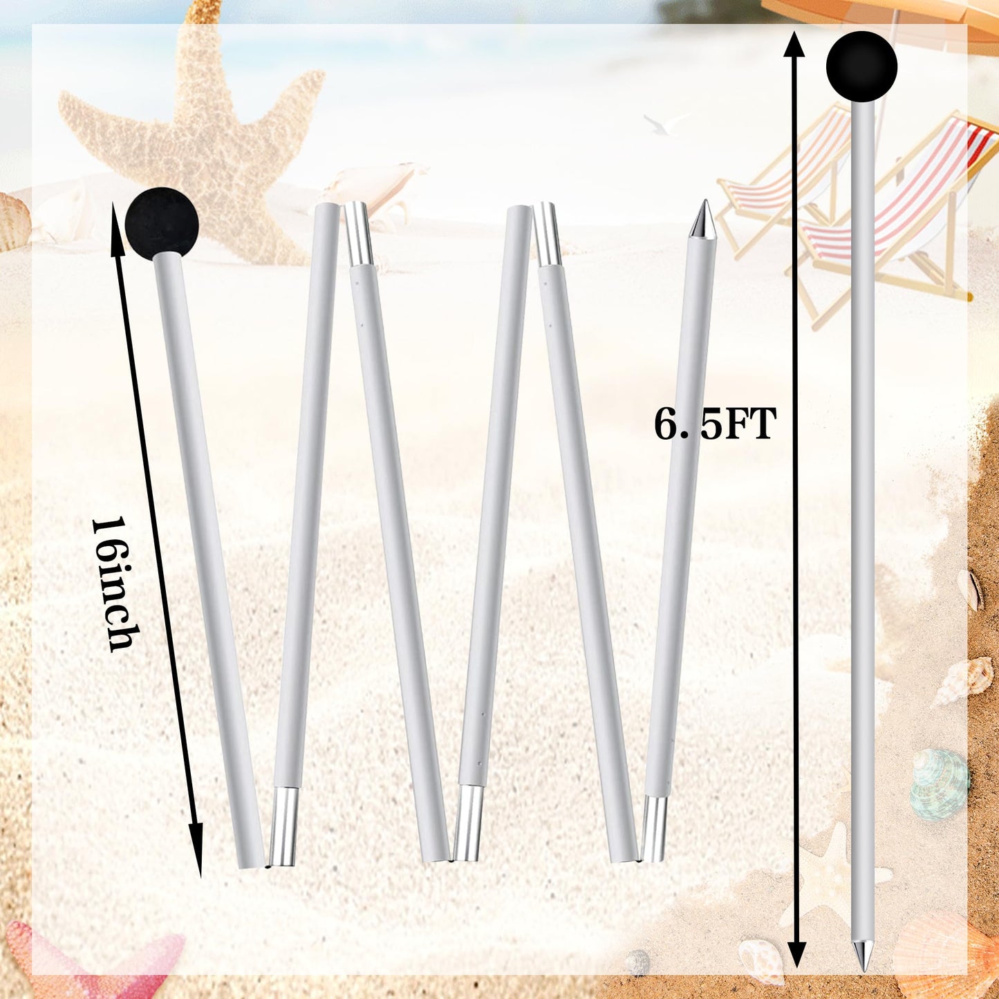 BOTINDO Family Beach Tent Canopy Sun Shade 6 Poles