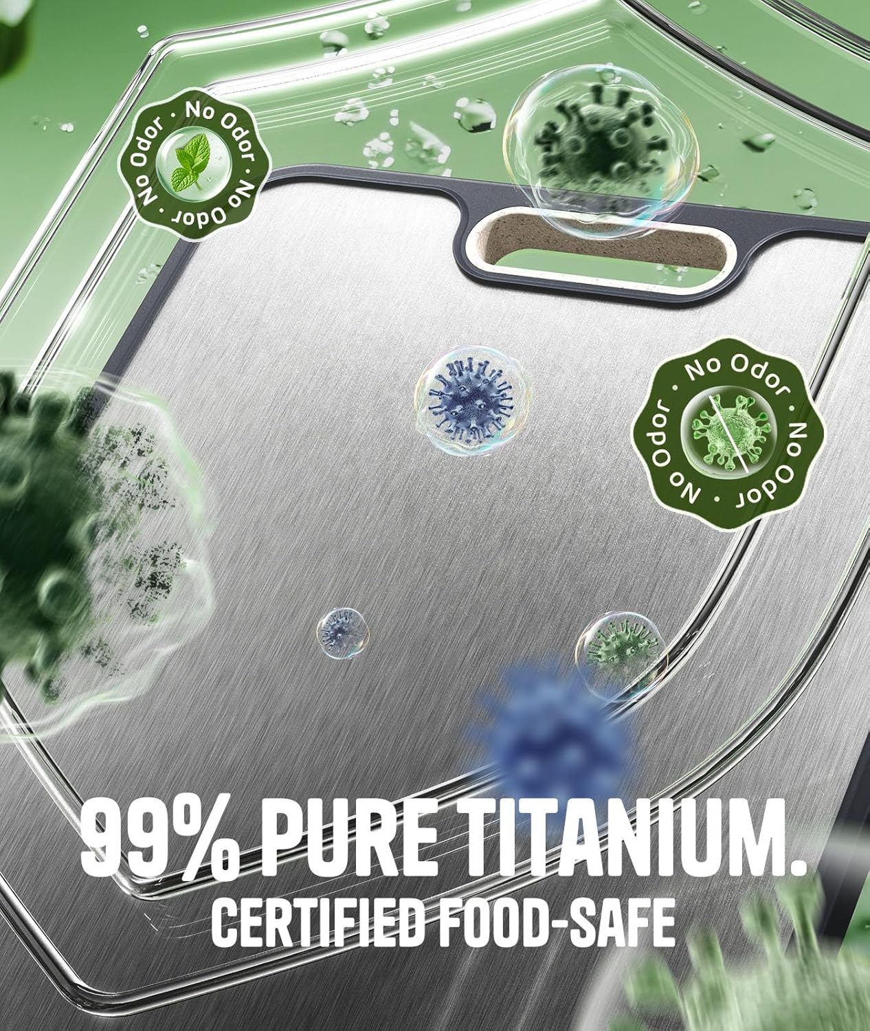 **Titanium Cutting Board Set of 3 - Dual-Sided Non-Toxic Design for Hygienic Food Prep | Extra Large (M/L/XL)**