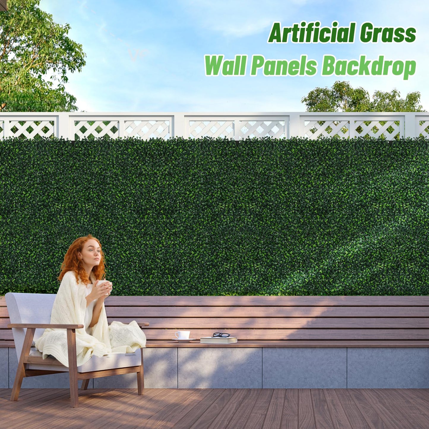 Moeput Artificial Ivy Privacy Fence Screen, 40X160 in(43 sqft) UV-Anti Faux Boxwood Roll Panels Greenery Backdrop Vine Leaf Fence Panels Ivy Fence Covering Privacy