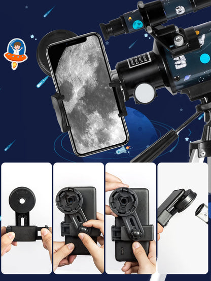 Telescope for Kids Adults Astronomy Beginners Over 8 Years Old, 70mm×400mm Aperture Astronomical Refractor Telescopes with Phone Adapter & Wireless Remote, Astronomy Space for Christmas Birthday