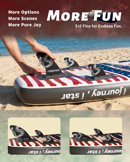 iTAOSTAR N26A 35" Extra Wide Inflatable Stand Up Paddle Board - The Ultimate Stable Inflatable SUP Board for Yoga & Fishing, Full Kit Included