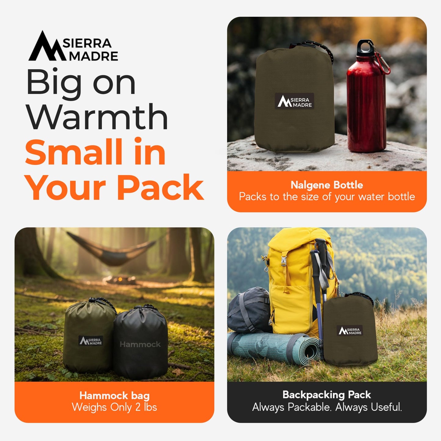 Sierra Madre Puffle 40 Camping Blanket – 5-in-1 Packable Warm Puffy Camping Quilt, Sleeping Bag & Camp Blanket – Lightweight, Water-Resistant Backpacking Quilt for Hiking, Travel & Outdoor Adventures