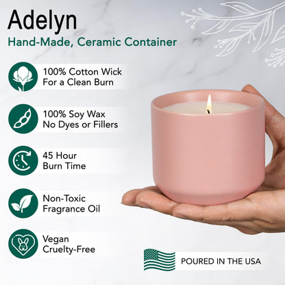 The Growing Candle, from Flame to Flower, Lilac Scented, Non-Toxic, 100% Soy Wax, Indoor Wildflower Garden, Aromatherapy Gift for Women, 8oz, 45 Hr Burn Time, Adelyn