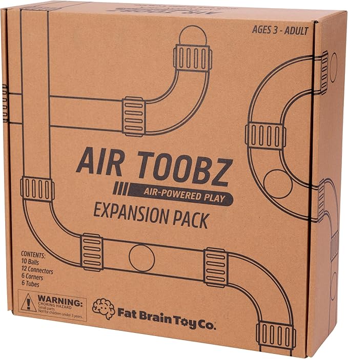 Fat Brain Toys Air Toobz Expansion Pack - Air-Powered STEM Building Toy for Kids &amp Teens Kids Building Toys STEM Toys for 3+ Year Old