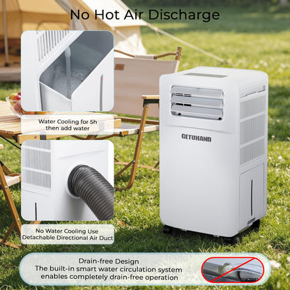 GETUHAND Portable Air Conditioner for Camping Outdoor Water cooled Drain-Free, 5200BTU Fast Cooling for Tent AC/Yacht/Truck/Bedroom/Off-road vehicle/Pet House (White)