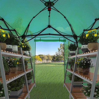 8.5 x 7 ft Pop-up Greenhouse, Walk-in Green House for Indoor Outdoor, Plant Garden Green House with Zippered Doors, Screen Windows, Heavy Duty Frame and Weather-Resistant Durable PE Cover