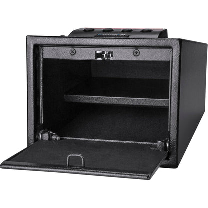 Barska Quick Access Electronic Keypad Safe – Digital PIN Lock Steel Security Box with Spring-Loaded Door, Removable Shelf, Foam Interior, Backup Keys – for Home or Office