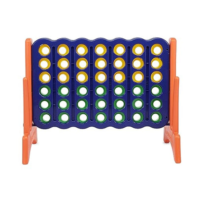 Amazon Basics Junior 4-to-Score Giant Premium Plastic Party Game for Kids &amp Adults Indoor &amp Outdoor BPA-Free with Carrying Bag Blue Yellow Red Green Large