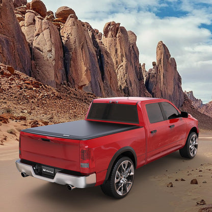 MOSTPLUS Roll-Up Soft Vinyl Truck Bed Tonneau Cover Compatible with 2002-2018 Dodge Ram 1500 2003-2023 Ram 2500 3500 No RamBox On Top (6.4/6.5 FT Feed Bed) Fleetside-Only fit 2019-2023 Classic