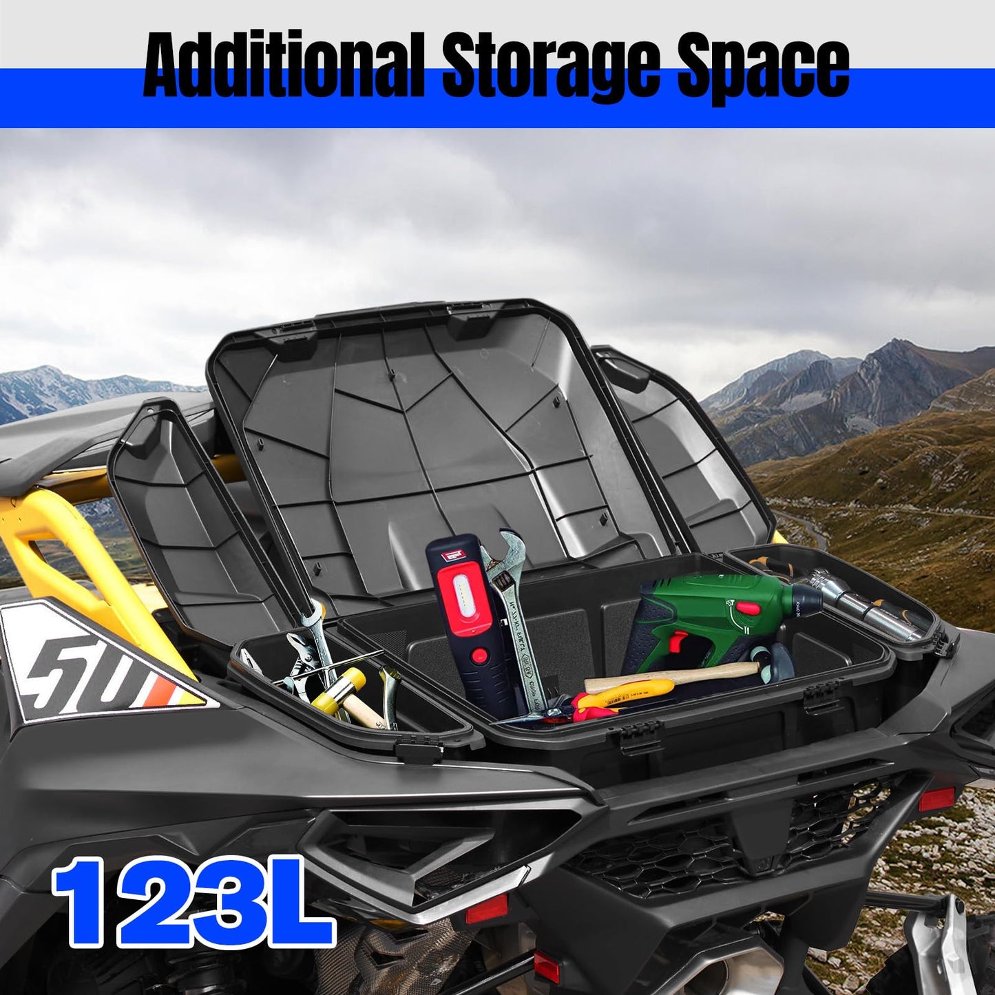 HAKA TOUGH 96L &13.5L Rear Storage Cargo Box for 2024+ Can-Am Maverick R, Rear & Side Cargo Storage Trunk Box for 2024+ Can Am Maverick R X RS Accessories, Replace #715007182, 715007372 (3pcs)
