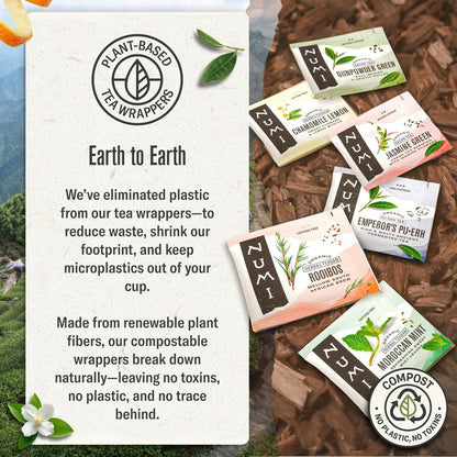 Numi Organic Tea White Rose, 16 Count Box of Tea Bags (Pack of 3) White Tea