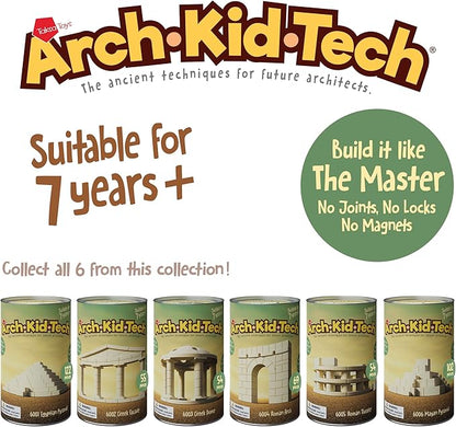 Taksa Toys Arch-Kid-Tech Ancient Mayan Pyramid Architecture STEM Building Blocks - 102-Piece Educational &amp Stackable Learning Set for Kids Indoor Architectural Kit - Montessori Toys for 7+ Years