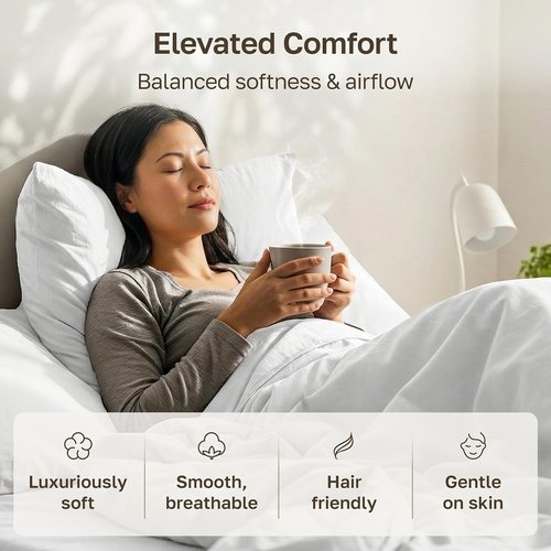 California Design Den Pillowcases - Soft & Silky 500 Thread Count 100% Cotton | Queen Size, Pure White