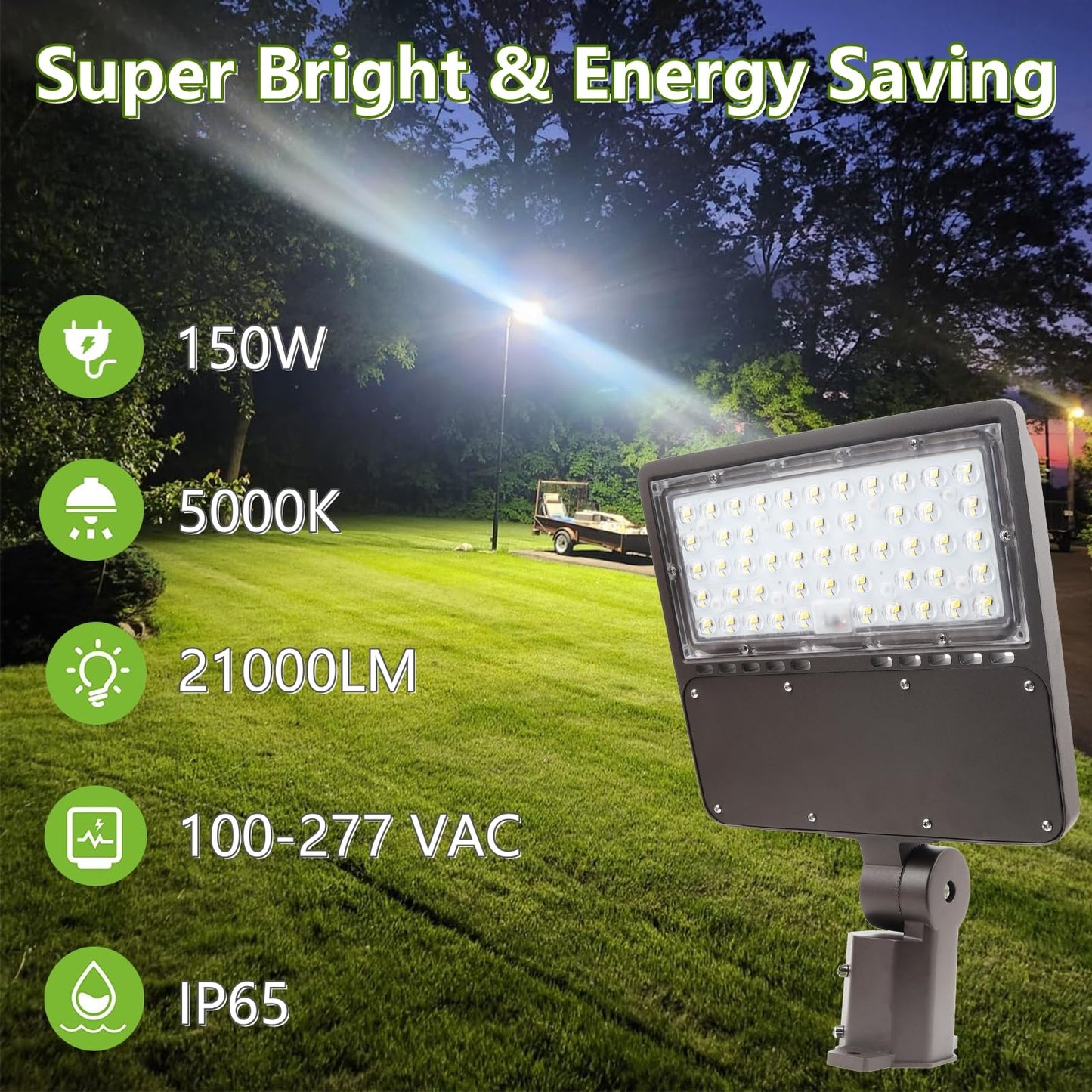WHLED 2PACK 150W LED Parking Lot Light with Dusk to Dawn Photocell, Slipfitter Mount and Wall Mount Commercial Outdoor Lighting, 100-277V 21000LM 5000K, ETL Commercial LED Security Flood Lights