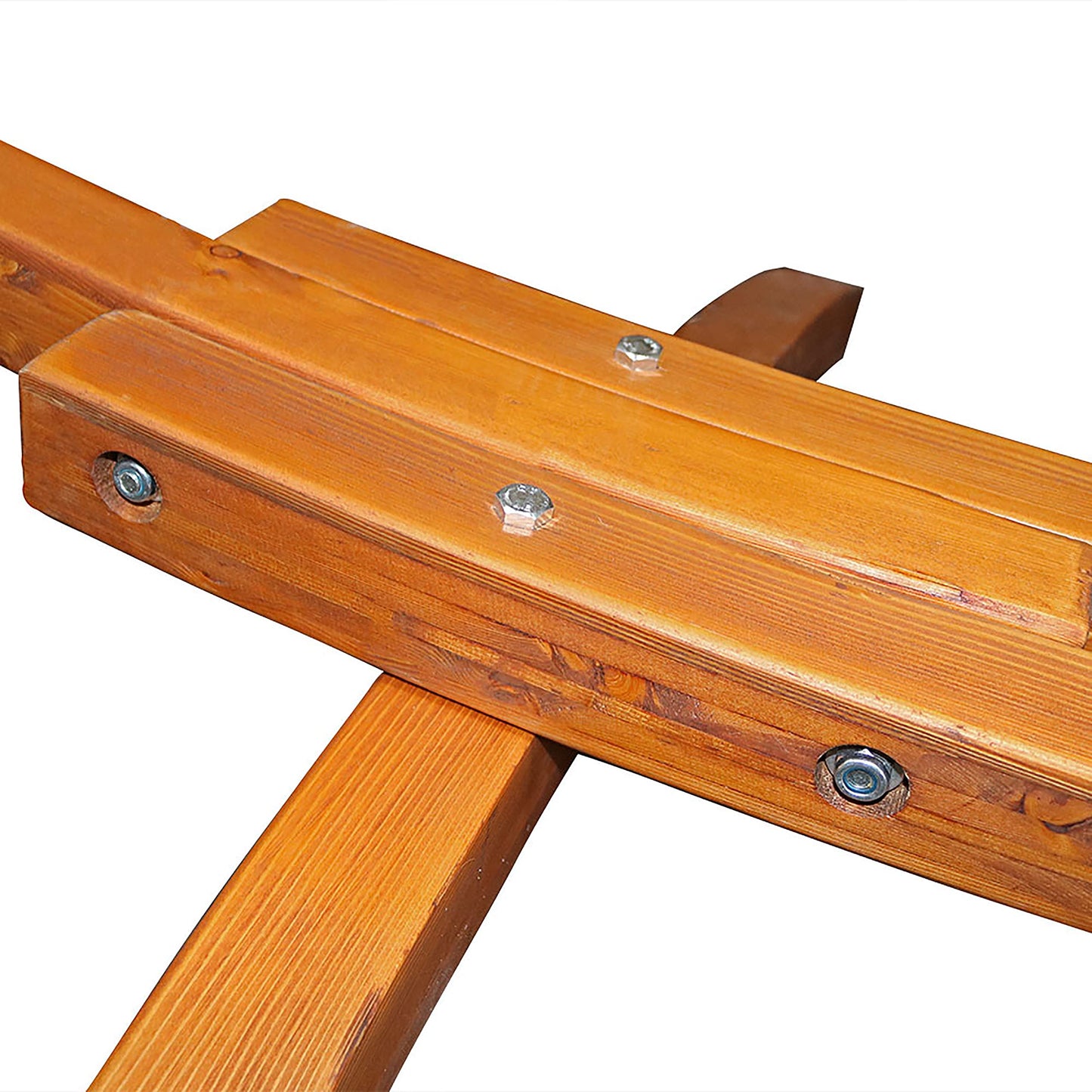 Sunnydaze Curved Wood Hammock Stand Only - 2-Person Wooden Hammock Stand for Outside with 400-Pound Capacity- 12-Foot