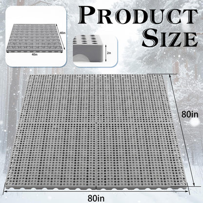 BreezeHug 4 Pack Outdoor Spa Foundation Base Pad (80" x 80"), Heavy Duty Interlocking Ground Platform for Inflatable Spas, Resin Tubs, Pools, Outdoor Equipment