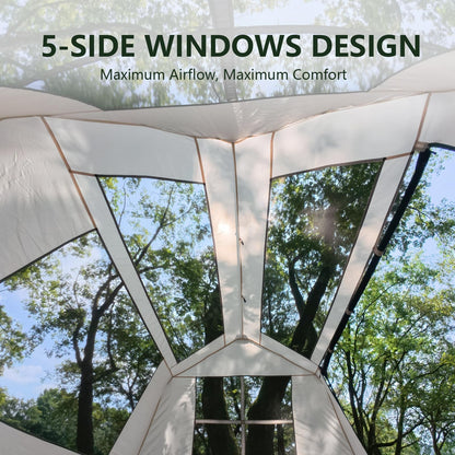 BISINNA 4 Person Camping Tent Family Cabin Tents with Full Rainfly Waterproof Large Double Layer Glamping Tent for Car Camping Outdoor Picinic