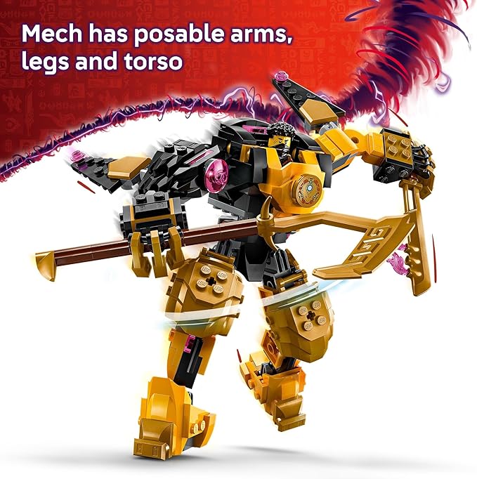 LEGO NINJAGO Arin’s Spinjitzu Battle Mech Building Toy - Ninja Building Set for Kids Ages 7+ - with Arin Baby Ryu &amp Villain Minifigures - Gift Idea for Boys Girls &amp Dragons Rising Fans -