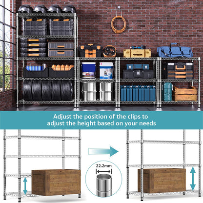 M MZG 1750 LBS Storage Shelves 5-Tier Utility Shelving Unit Steel Organizer Wire Rack for Home,Kitchen,Office,Garage, Capacity 17.7" D x 47.2" W x 72.3" H
