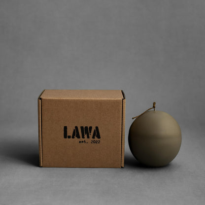 LAWA Imperfect Sphere Candle - Beautiful Handmade Pillar Scented Soy Wax Elegant Aesthetic Candle Housewarming Gift Home Room Shelf Decor Idea (Earthy Green, Large)