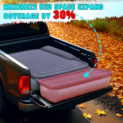JESTMOTOR Camping Pickup Truck Bed Air Mattress, 5.5-6.5FT Full Size Thickened Self Inflating Outdoor Truck Bed Mattress, with Built-in USB Rechargeable Pump and 2 Pillows (84"x57"x10")