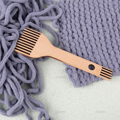 AUEAR, Wooden Weaving Loom Comb, Double-Ended Handcraft Tapestry Rug DIY Braided Tools for Handcrafts Woven Making Crafts