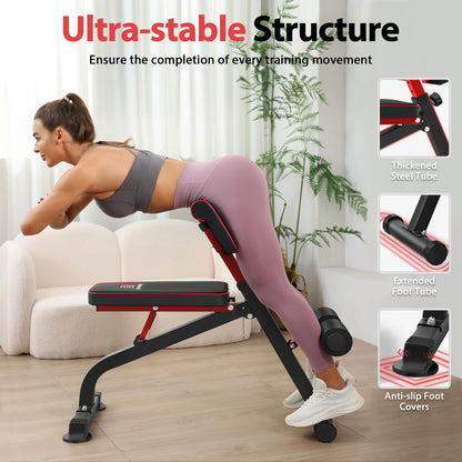 BODYWAKER Roman Chair Back Extension Bench for Glute, Hamstring and Lower Back, Hyperextension Bench, Adjustable & Foldable Weight Bench for Home Gym Strength Training (Black)