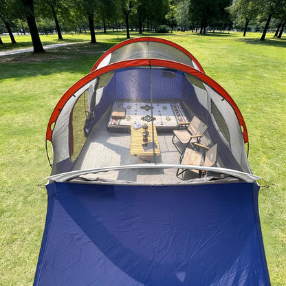 CAMPROS CP Camping Tent 10/12 Person Family Cabin Tent, 2 Room Water Resistant Waterproof Tent with Top Rainfly, 4 Large Mesh Windows, Double Layer, Easy Set Up, Portable with Carry Bag
