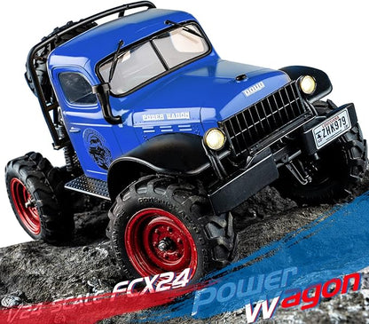 EAZYRC FMS FCX24 Power Wagon 1/24 RC Crawler Brushed 4x4 RTR Rock Crawler with Portal axle 2-Speed Transmission PC Hard Body – RC Car for Adults and Gift