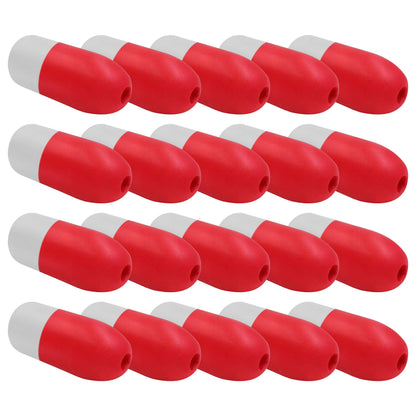 JEZERO Deep Water Fishing Floats: Great for Trail Markers, Dock Floats, Swim Buoy, Kayak Anchor Kit, Pool Buoy, Crabbing & Boats | 20 Pack - RED & White, 5" x 11" (Lfloat-RW-20PK)