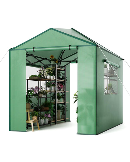 Hipicute Pop Up Greenhouse 8x6 FT,Portable Walk-in Indoor Outdoor Greenhouse for Garden Patio Backyard,Zippered Doors and Window,PE Cover,96x72 inch