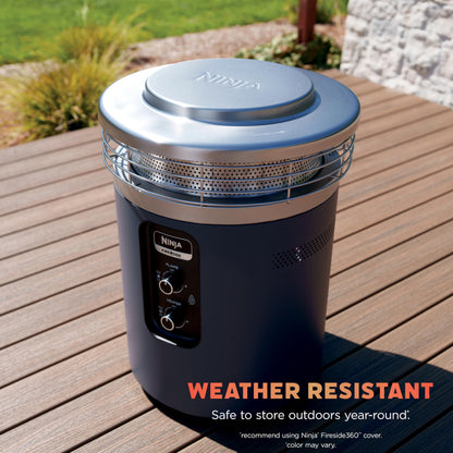 Ninja Fireside360 Outdoor Heater & Fire Pit | 3 Modes: Flame Only, Heat Only, Flame & Heat | Portable for Patio, Deck, Camping, Easy Control Smokeless Flames | Push to Start Ignition | Steel | OF101SL