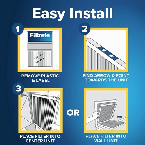 Filtrete 12x12x1 MERV 12 AC Furnace Air Filter - Asthma & Allergy Friendly | 4-Pack, 3 Month Use