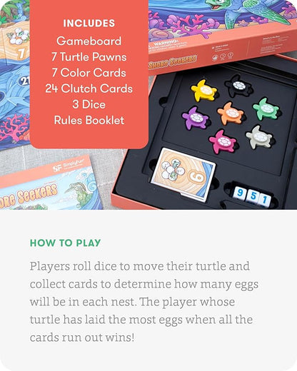 SimplyFun Shore Seekers - A Fun and Interactive Math Board Game for Kids - Practice Addition and Multiplication Skills - Math Game for Kids 2 to 7 Players Ages 7 &amp Up