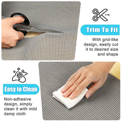 Songrey Non-Adhesive Drawer and Shelf Liner, 12IN x 20FT Non Slip Cabinet Liners, Protect Kitchen Cupboard, Bathroom Drawers, Breathable, Thick Strong Grip mat (Dark Gray)