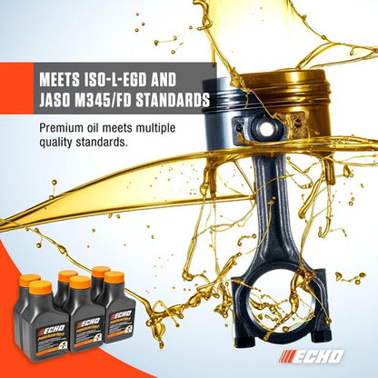 Echo Power Blend Gold Oil Mix 50:1 - High Performance Semi-Synthetic 2-Stroke Oil | 2.6 fl oz (6 Pack)