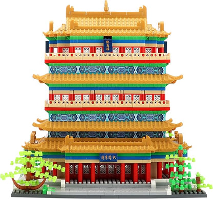 Chinese Architecture Micro Building Blocks Set Stork Tower Collectible 2196PCS Creative Building Sets for Adults Age 14+