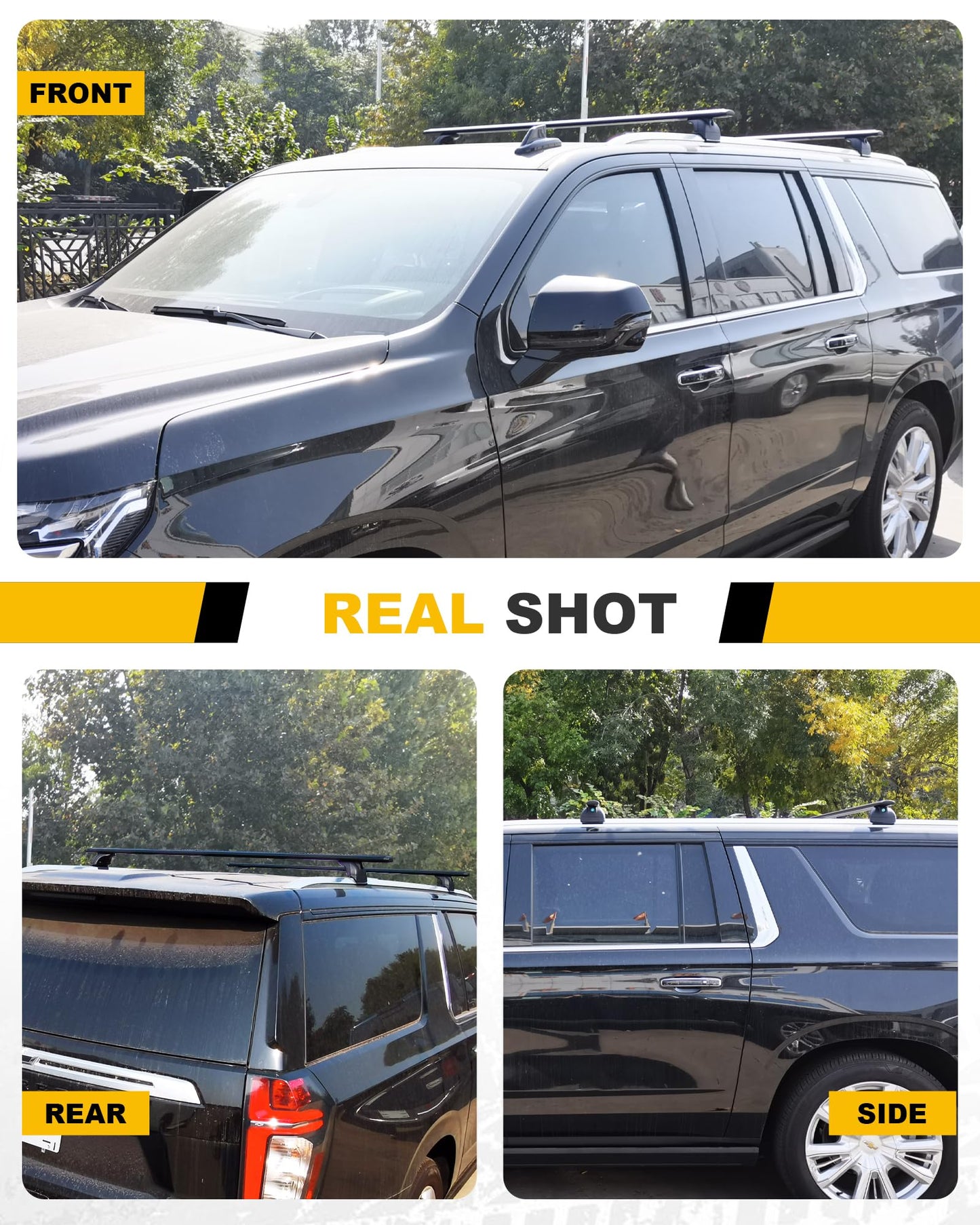 EZREXPM 330LBS Cross Bars Roof Rack Fit for 2021-2026 Chevrolet Tahoe, GMC Yukon & Yukon XL, Chevrolet Suburban, Cadillac Escalade ESV Lockable Crossbars Carrier Cargo Bar Luaggage Rack Accessories