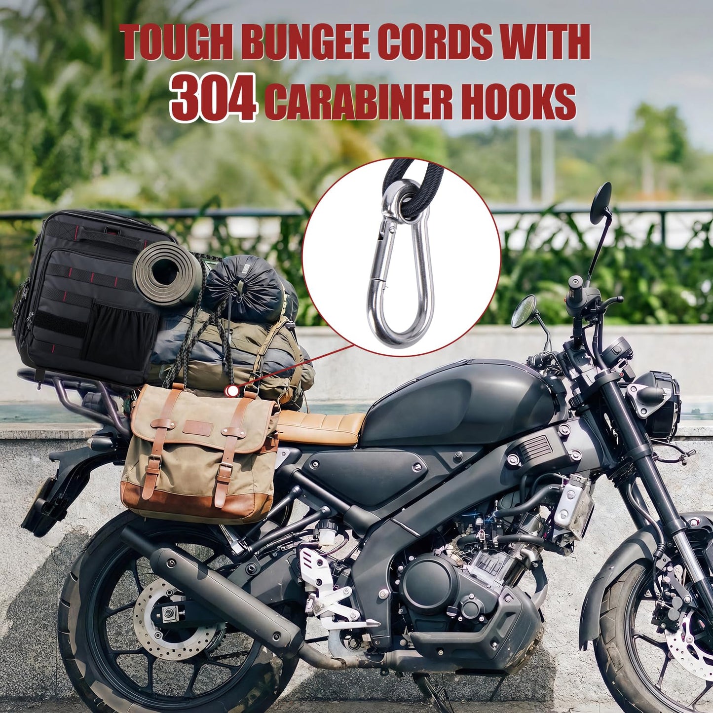 Goture 50L-70L Expandable Motorcycle Tail Bag, 1000D High-Tenacity Motorcycle Luggage Bag, Water-Repellent Motor Cycle Rear Seat Bag for Touring Cruisers with Rain Cover & Bungee Straps