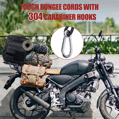Goture 50L-70L Expandable Motorcycle Tail Bag, 1000D High-Tenacity Motorcycle Luggage Bag, Water-Repellent Motor Cycle Rear Seat Bag for Touring Cruisers with Rain Cover & Bungee Straps