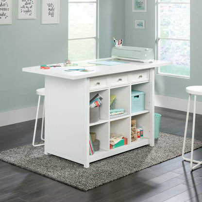 Sauder Craft Pro Series Craft Table/ Pantry cabinets, White finish