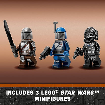 LEGO Star Wars Mandalorian Fang Fighter vs. TIE Interceptor 75348 Building Toy Set Perfect Star Wars Gift for Fans Aged 9 and Up with 3 Characters Including The Mandalorian