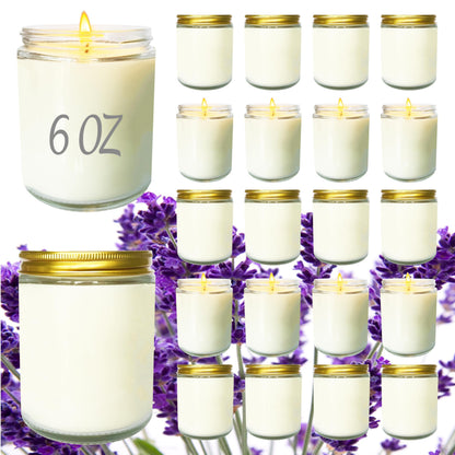 Veiuwa 24 Pcs 6 Oz Lavender Scented Soy Candles Set,Mason jar Bulk Candles for Gifts,Aromatherapy Candle,Great Stress Relieving Scented Candle for Girls as a Gift for Birthdays, Weddings and More!