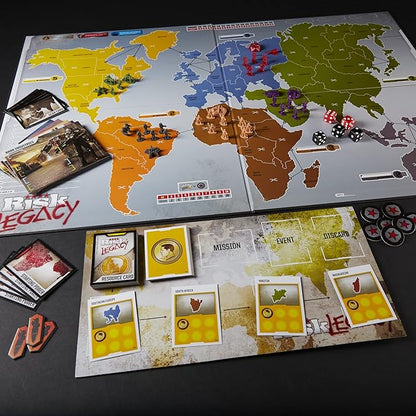 Hasbro Gaming Avalon Hill Risk Legacy Strategy Tabletop Game Immersive Narrative Game Miniature Board Game for Ages 13 and Up for 3-5 Players