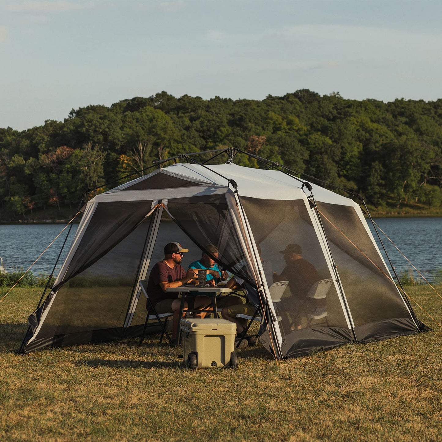 Bushnell Screenhouse with Instant Setup Technology | 14' x 10' Large Size with Extended Eaves Poles to Maximize Space For Camping & Hiking, For 8 Person